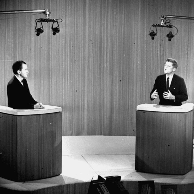John F. Kennedy and Richard Nixon during their famous 1960 presidential election debate. Photo: AP