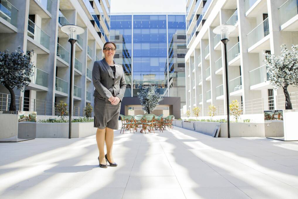 Last word: General Manager of Capital Hotel Group Jackie McKeown in the courtyard at brand new The Avenue Hotel Canberra -  Canberra's new five star hotel.  Photo: Jamila Toderas