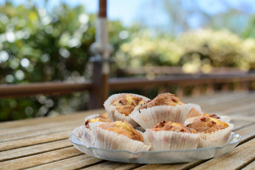 Rhubarb muffins baked by Julie Steller. Photo: Sitthixay Ditthavong Photo: Sitthixay Ditthavong