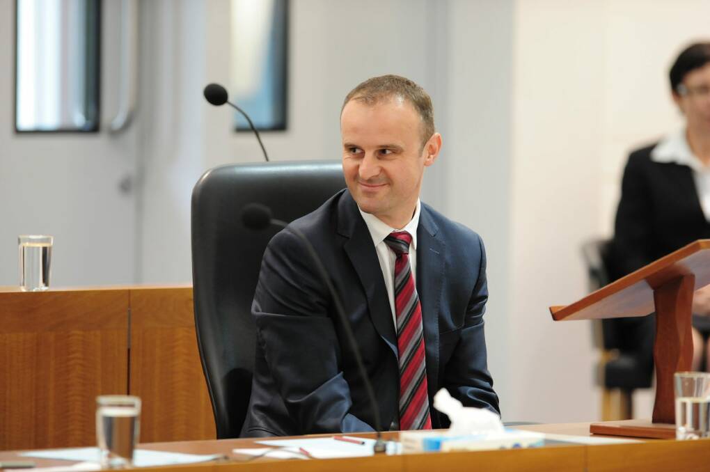Chief Minister Andrew Barr: The Liberals are a bunch of "crazy right-wingers" bent on increasing taxes. Photo: Graham Tidy
