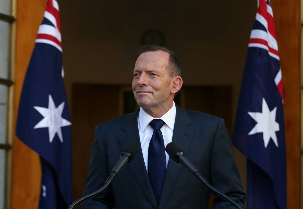 Mr Abbott's entire office turned out for his speech. Photo: Alex Ellinghauasen
