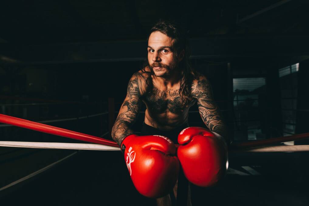 Beau 'The Mumma's Boy' Hartas competed for the NSW middleweight title. Photo: Jamila Toderas