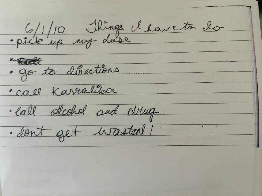 Paul Fennessy's to-do list, written on the day of his death. Photo: Supplied