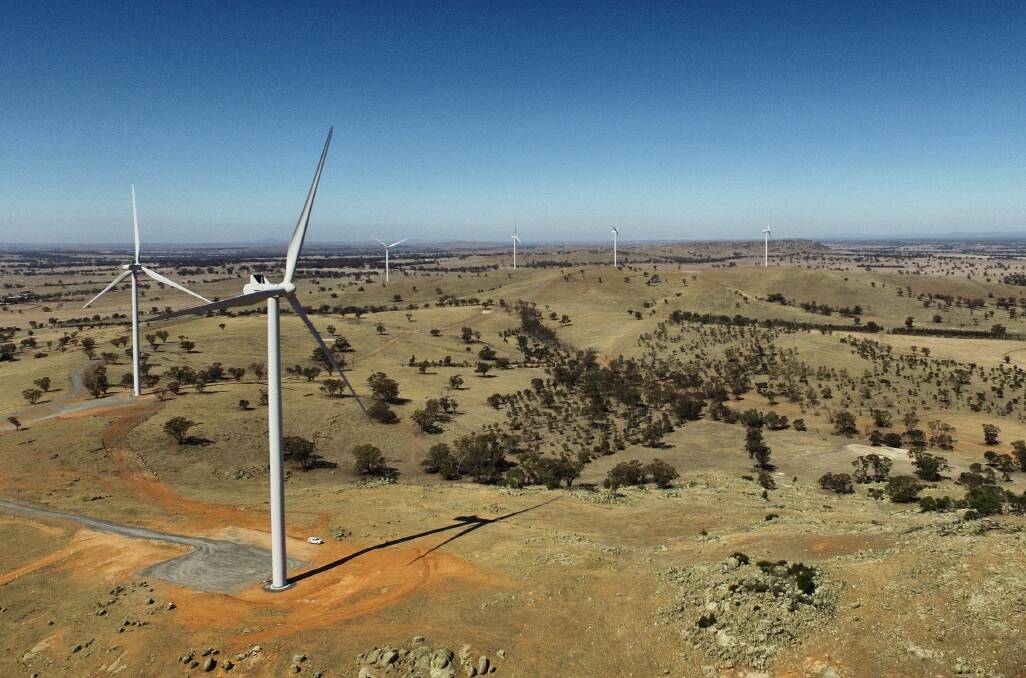 Coonooer Bridge Wind Farm, which generates electricity for the ACT, has been named the best performing wind farm in Australia this year.  Photo: Windlab