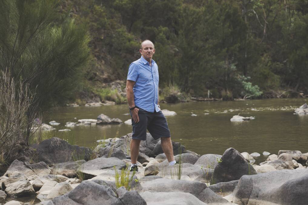 Colin Trinder at Casuarina Sands, where one life was lost and another saved  Photo: Fairfax Media