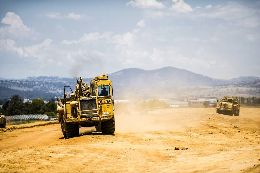 Construction of the Majura Highway.
 Photo: Rohan Thomson