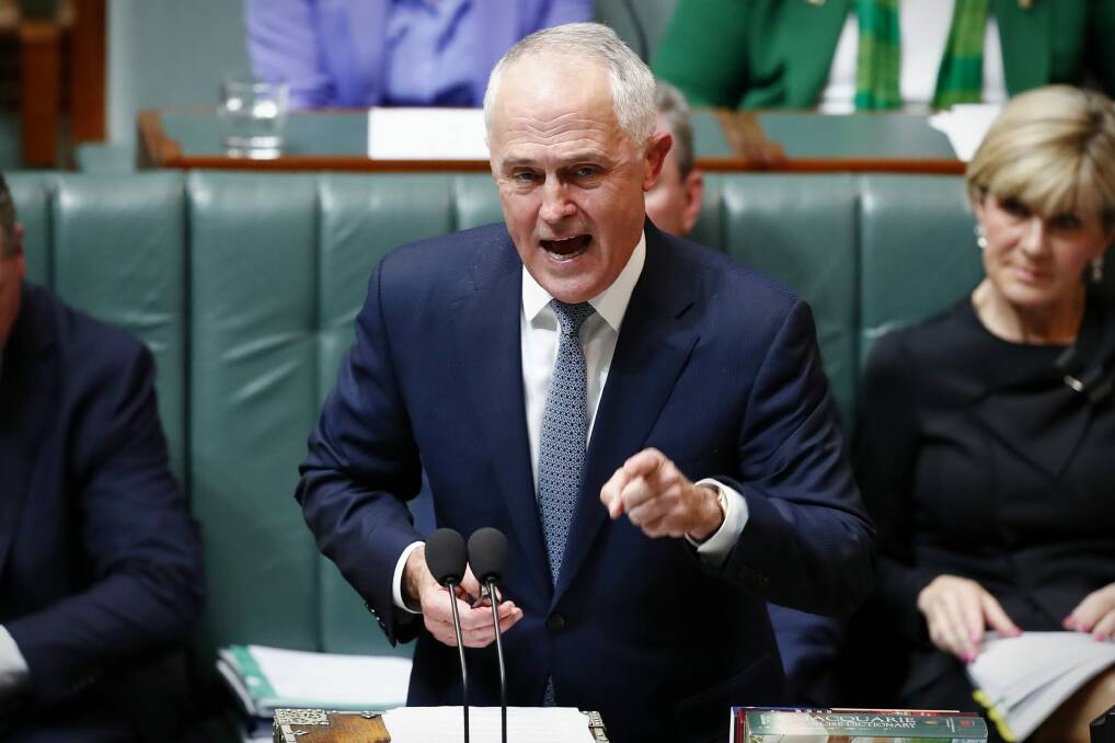 Prime Minister Malcolm Turnbull during Question Time at Parliament House in Canberra on Monday 19 June 2017. fedpol Photo: Alex Ellinghausen Photo: Alex Ellinghausen