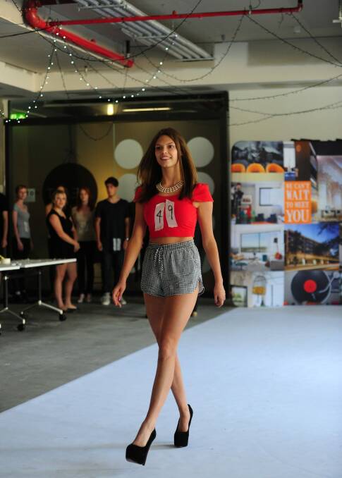 FashFest model casting for 2014 at East Hotel, Canberra. Chloe Granger on the catwalk. Photo: Melissa Adams