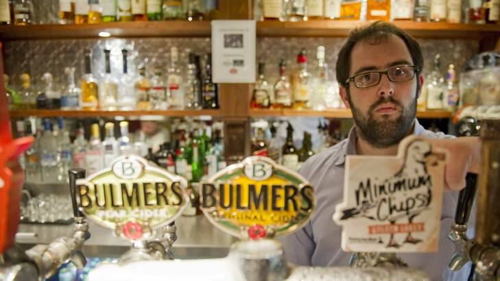 Bar manager of the Durham in Kingston Adrian Moran says business is bad. Photo: Jay Cronan