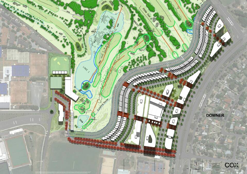 The Yowani Golf Club has revealed plans to build up to 1200 homes on the eastern edge of its course where the clubhouse and car park now stand. Photo: c-agorecki