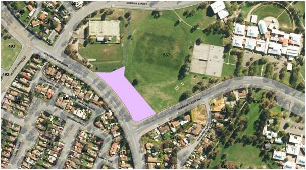 The site for 22 public housing units on the corner of Hambidge and Goldstein Crescents in Chisholm. Photo: Supplied