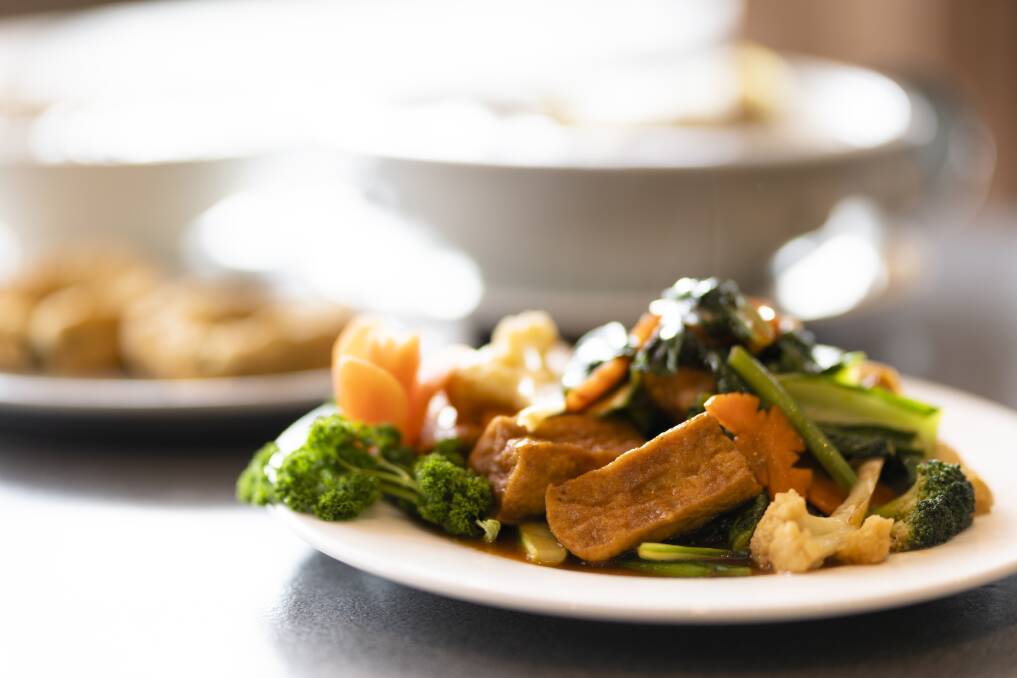 Fried Bean Curd with golden brown sauce Photo: Lawrence Atkin 
