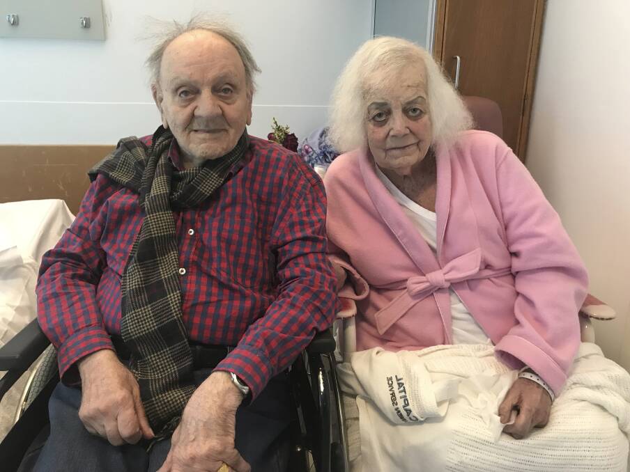 Jacqueline Jackson, 85, and Ivan Jackson, 88, at Canberra Hospital in Woden.