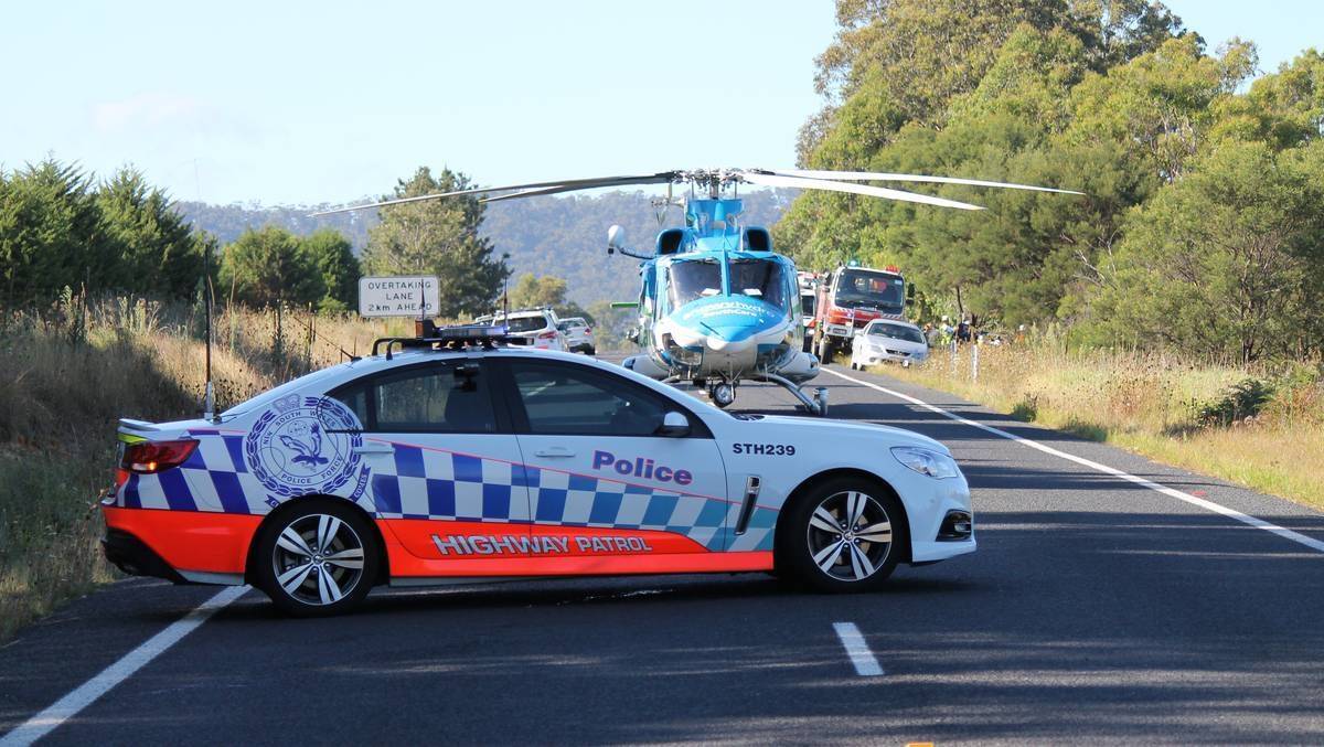 The Snowy Hydro SouthCare Helicopter transferred the man to the Canberra Hospital in a critical condition. Photo: Albert McKnight