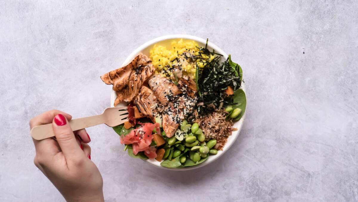Enjoy a nutritious poke bowl from Nosh, new to the Canberra Centre. Photo: Supplied. 