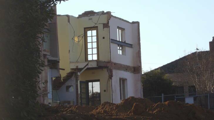 A home in Blandfordia 5 (Griffith) Housing Precinct which has undergone significant demolition work. Photo: Supplied