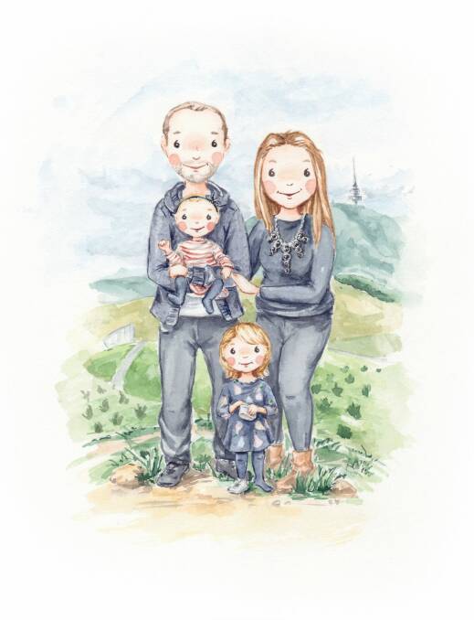 A family portrait by Raisa Kross Illustrations. Photo: Supplied