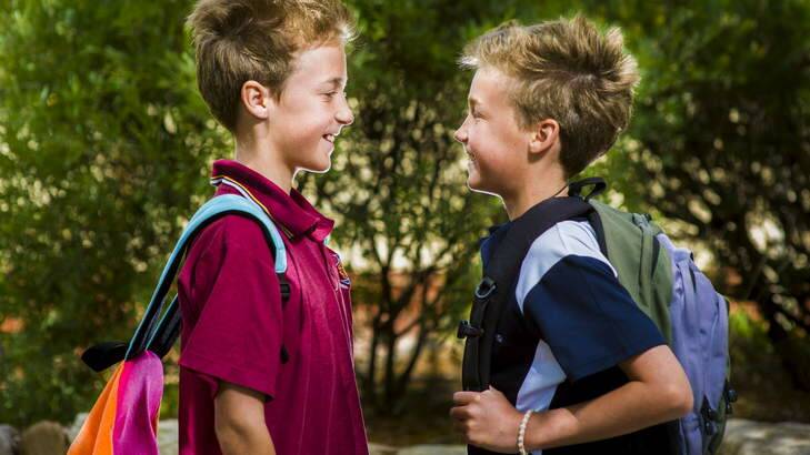 Identical twins Issac and Henry are going to separate high schools, Lyneham and Campbell High, respectively. Photo: Rohan Thomson