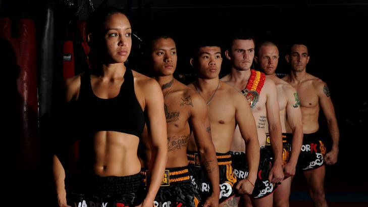 Some of the fighters who will line up in the Warrior FC fight night at the AIS on Sunday. Photo: Colleen Petch