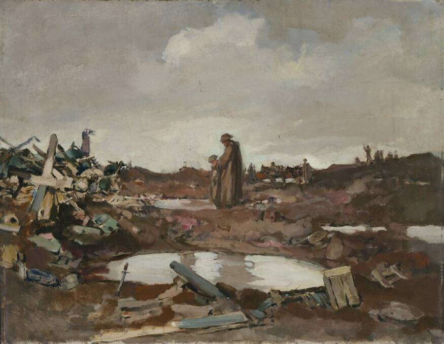 Frank Crozier's <i>Working party at Flers</I> shows the horrific conditions of of war.