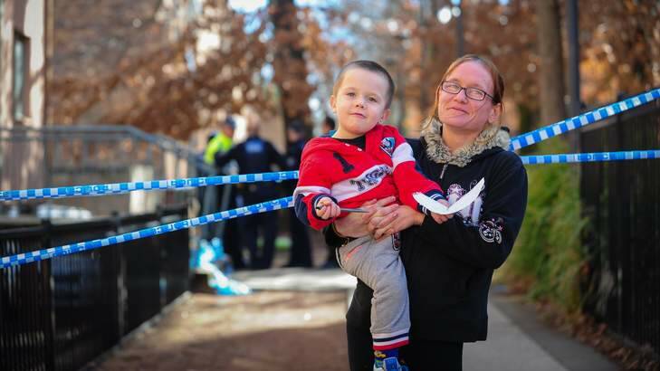 Jayde Diebert with her son Deklyn, 3, who lives at Bega Courts says she looks forward to being transferred to different housing. Photo: Katherine Griffiths