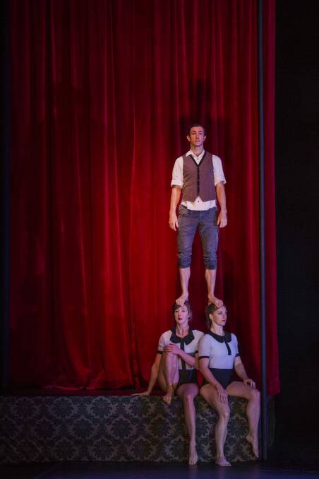 Circa Beyond, at the Canberra Theatre. (Girls from left), Billie Wilson-Coffey, Kathryn O'Keeffe, and Paul O'Keeffe (standing). Photo: Jamila Toderas