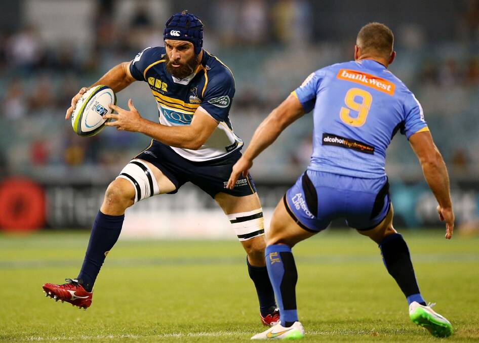  Scott Fardy of the Brumbies in action during the round four Super Rugby match between the Brumbies and the Force at GIO Stadium on March 6.   Photo: Getty Images