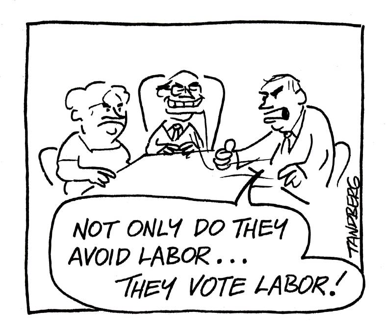 Ron Tandberg on work for the dole back in 2000. Photo: Ron Tandberg