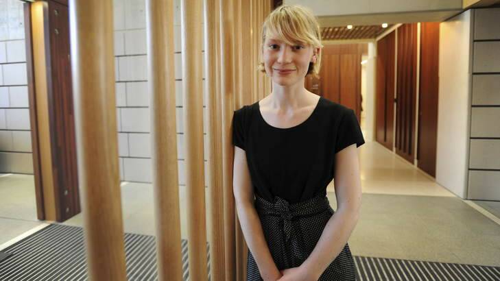 Hollywood actress Mia Wasikowska during a previous visit back to Canberra. Photo: Andrew Sheargold