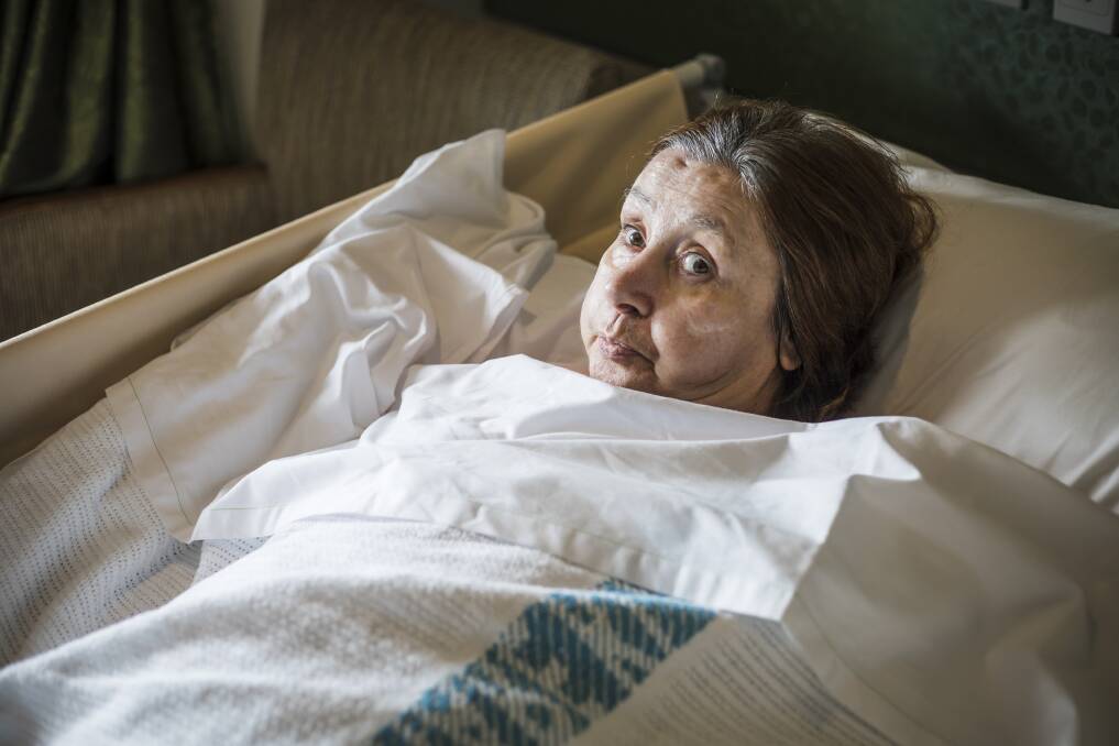 Fifty-seven-year-old Angelina Giorgio, who spends most of her days in a locked dementia ward.  Photo: Sitthixay Ditthavong