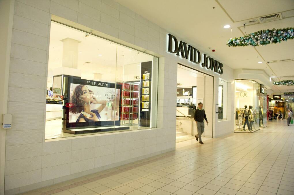 The David Jones store in the Canberra Centre . Photo: Jay Cronan