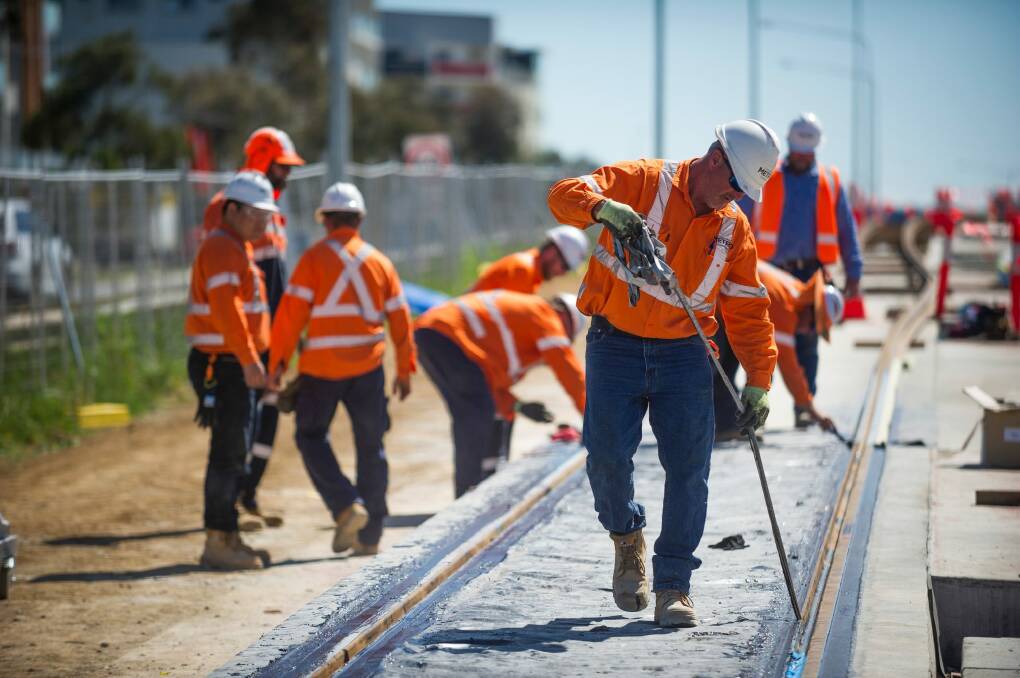Predictions of a building downturn in the ACT failed to account for recent projects such as the light rail, Master Builders ACT said. Photo: Dion Georgopoulos.