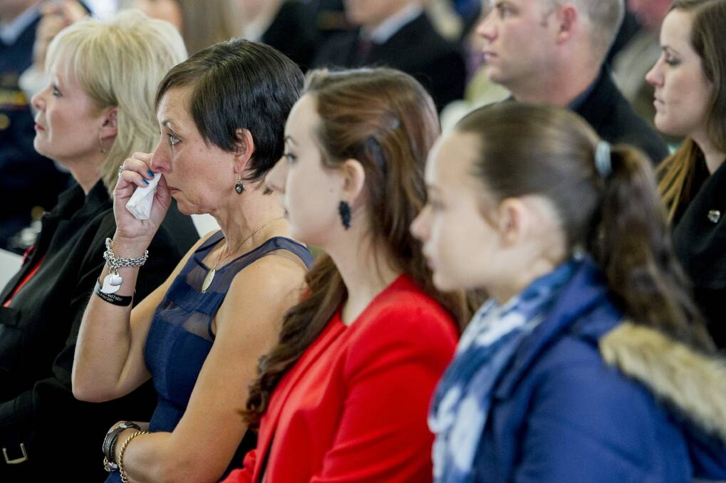 Widow Nicole Pearce and daughter Stephanie at the launch of Poppy's named after David "Poppy" Pearce. Photo: Jay Cronan