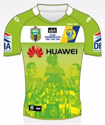 Canberra Raiders heritage jersey commemorating the club's first premiership.
