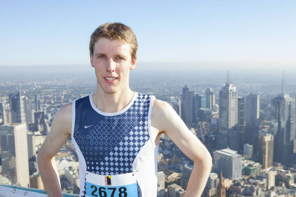 After winning the Eureka Tower stair climb last year, Mark Bourne plans to repeat his performance next month. 