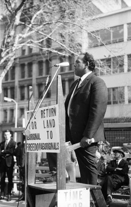 Ray Peckham speaking at demonstration in 1967. Photo: Unknown
