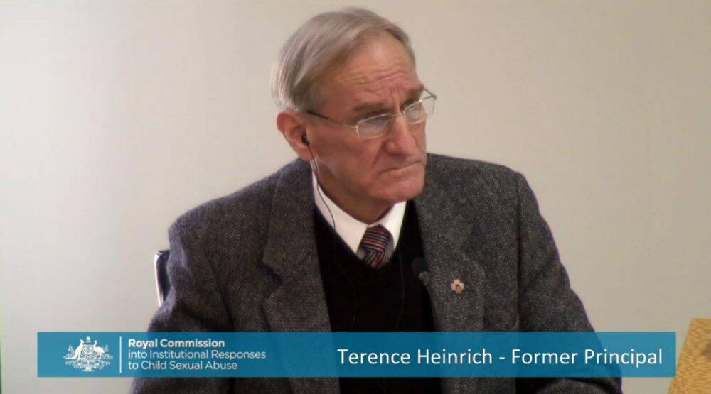 Former Marist College principal Terence Heinrich appears before the Royal Commission into Institutional Responses to Child Sexual Abuse.