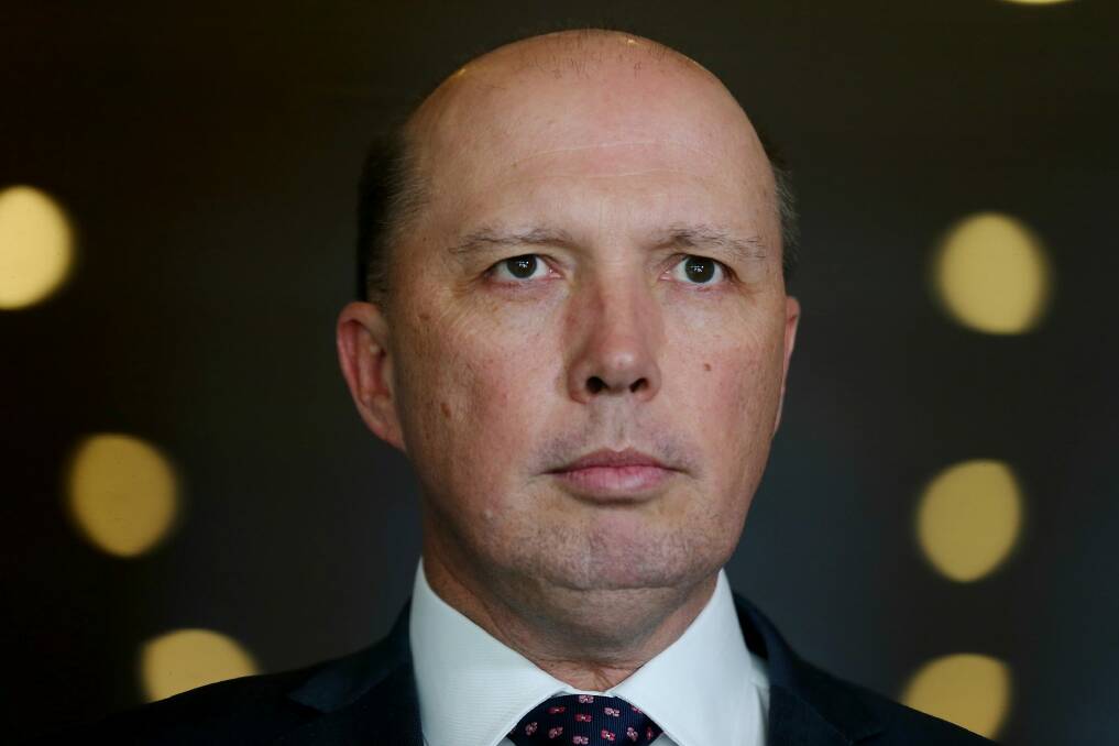 Home Affairs Minister Peter Dutton's views were no doubt shaped by his past as a policeman. Photo: Alex Ellinghausen