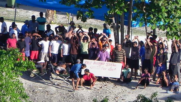 Hunger strikers on Nauru. Photo: Clint Deidenang