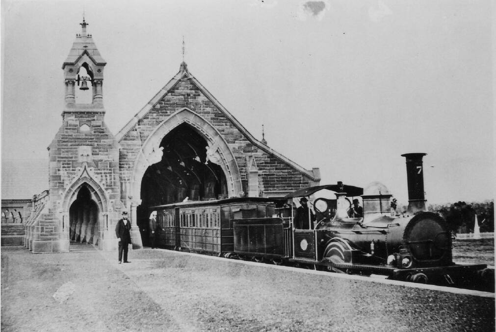 The Rookwood Cemetery Railway Station circa 1885 more than 70 years before it was moved and reconstructed as the All Saints Anglican church in Ainslie. Photo: State RAil Authority of NSW Archives