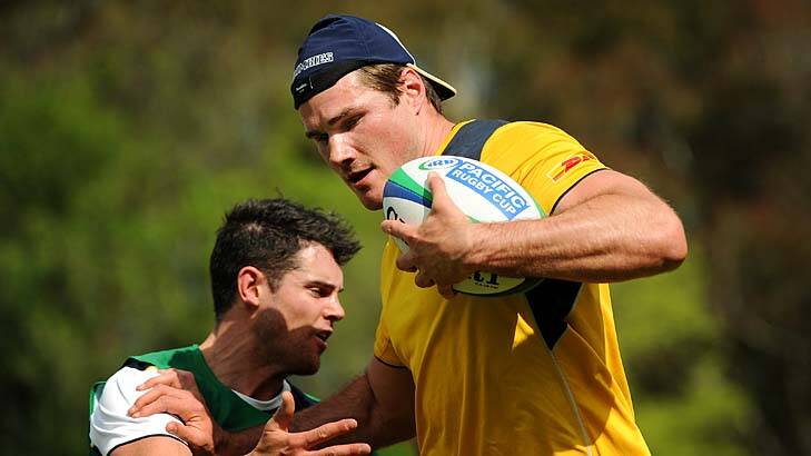 Priorities: Ben Moven in training for the Wallabies. Photo: Colleen Petch