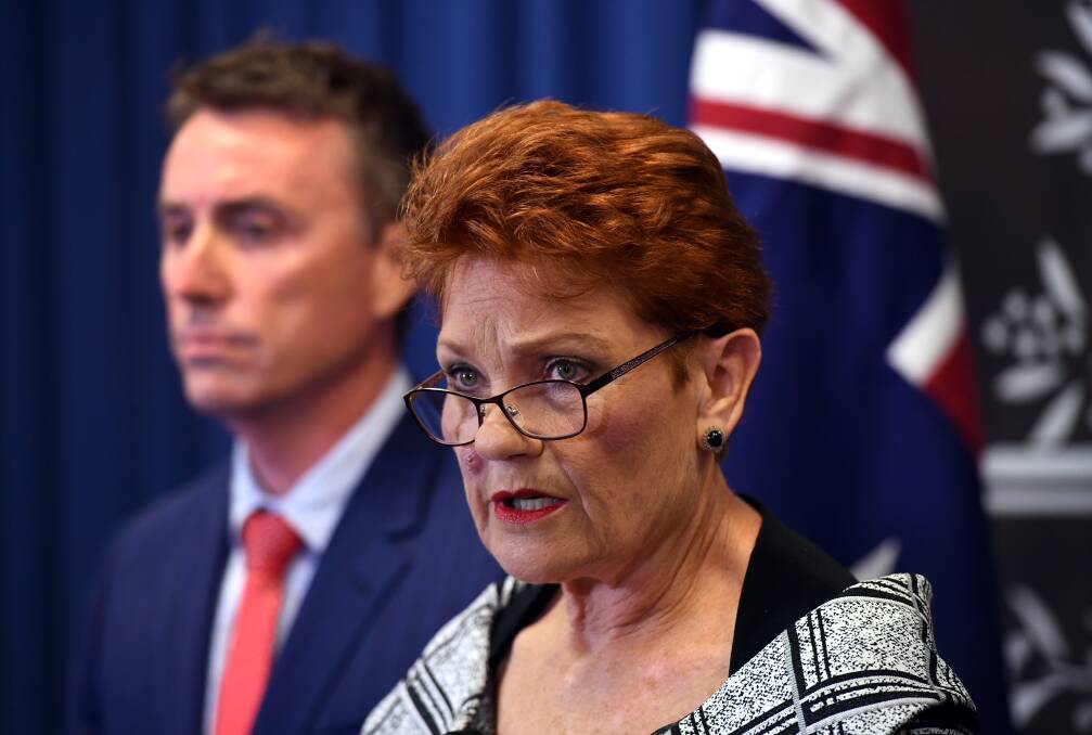 Queensland Senator and One Nation leader Pauline Hanson. Photo: AAP.