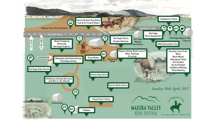 A map to all the activities at the Majura Valley Bush Festival. Photo: Supplied