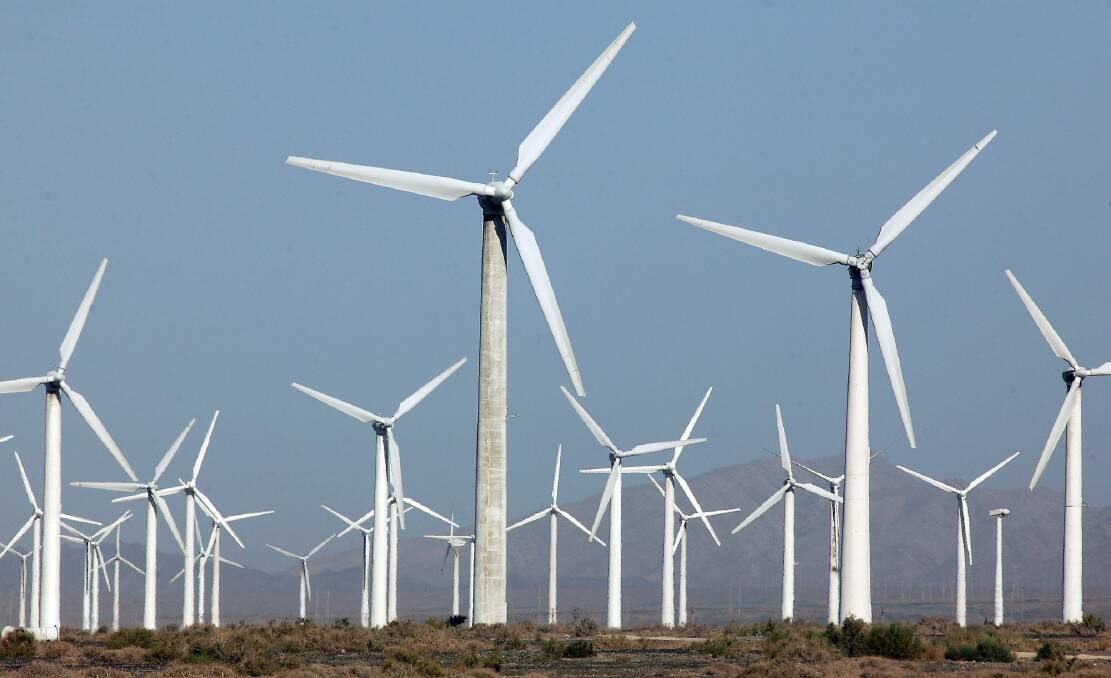 Turbines at China's largest wind farm in Xinjiang. Photo: Bloomberg 