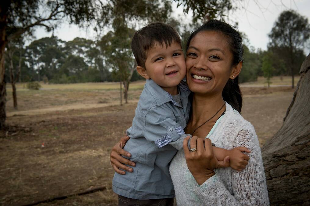 Phyo Courtis and her son, James. Photo: Jesse Marlow