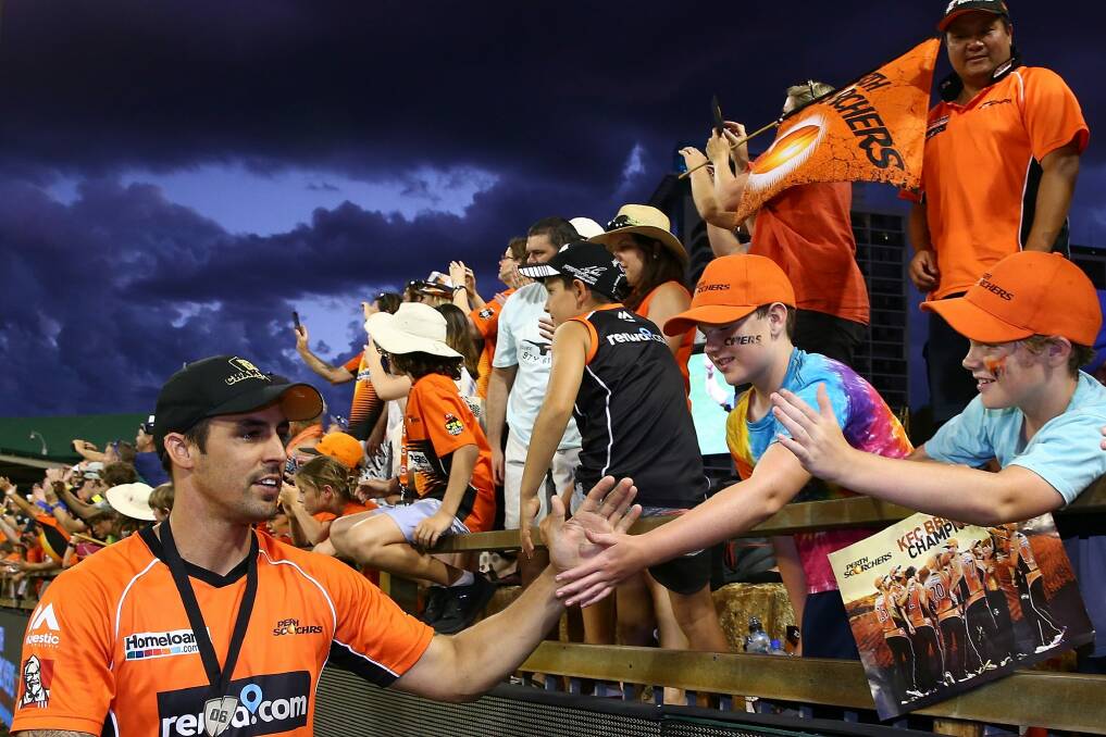 Crowd favourite: Mitchell Johnson says he will return to the Big Bash next summer. Photo: Getty Images