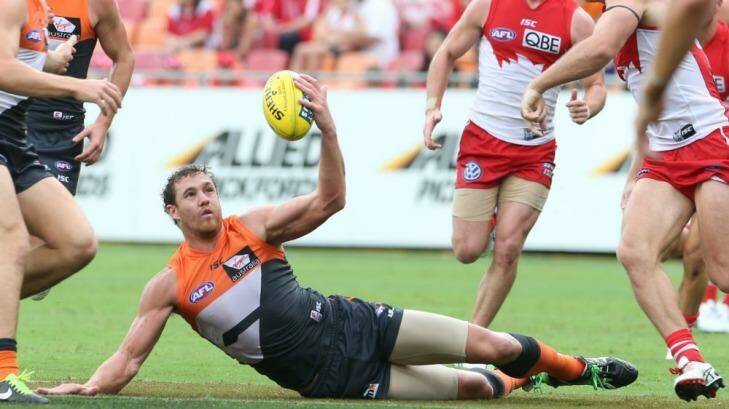 Who will you be watching? The GWS Giants and Shane Mumford... Photo: Anthony Johnson