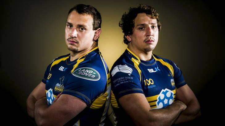 Identical twins Ruan and JP Smith will play together for the Brumbies on Tuesday night. Photo: Rohan Thomson