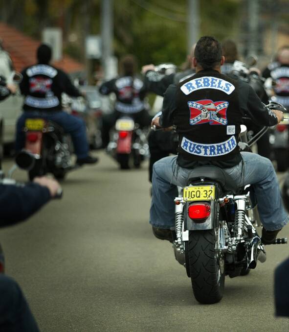 Rebel bikie gang members.  New laws to stop drive-by shootings have been introduced into the ACL Legislative Assembly.  Photo: Kate Geraghty