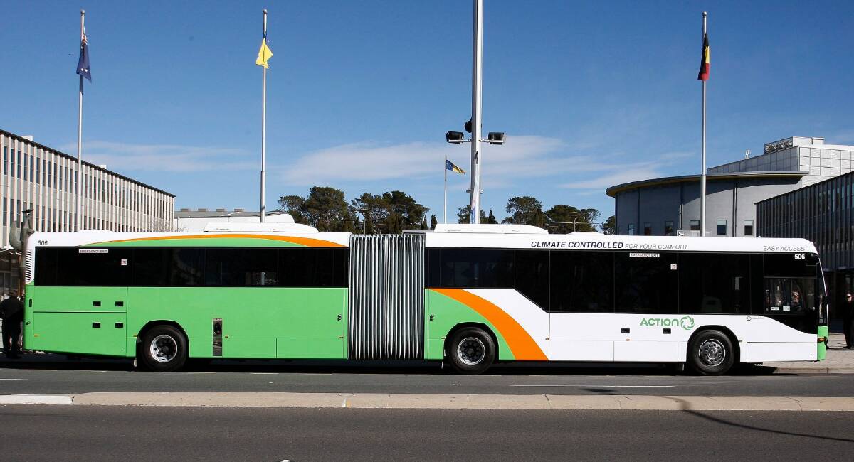 Even articulated buses aren't solving capacity issues on Belconnen's public transport network.  Photo: Jeffrey Chan JCC